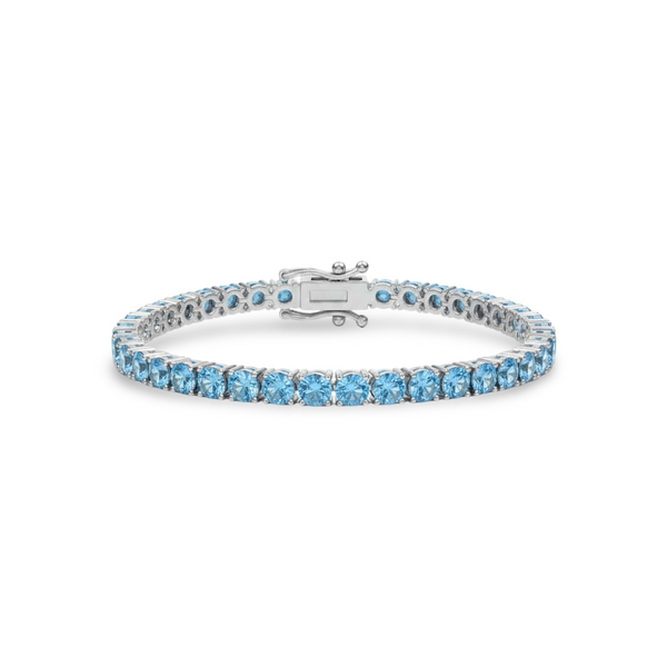 Juno Maxi Tennis Bracelet – Teal Blue Spinel