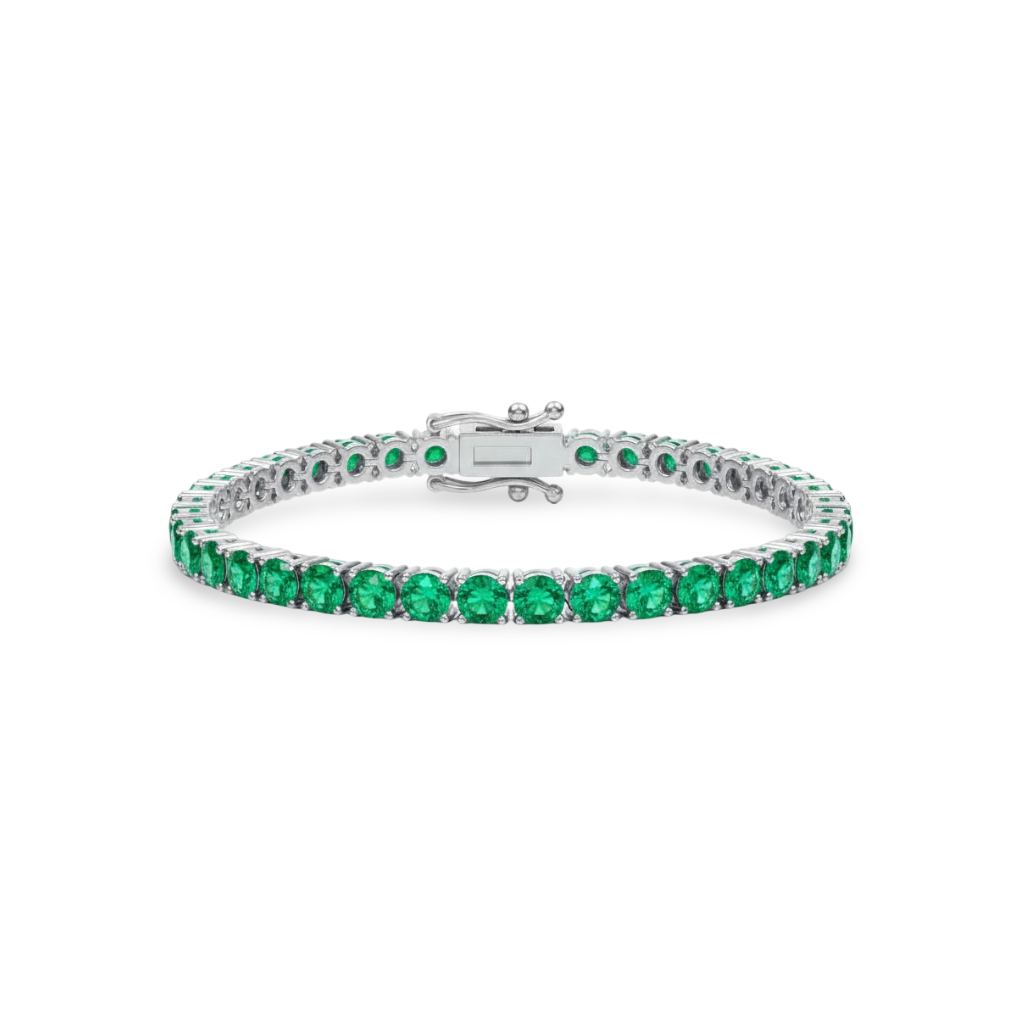 Juno Maxi Tennis Bracelet – Colombian Green Emerald