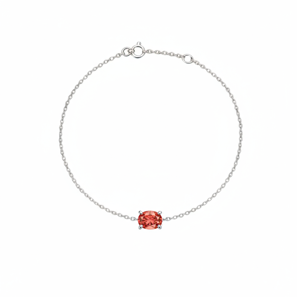 Velara Solitaire Bracelet – Orange Padparadscha Sapphire