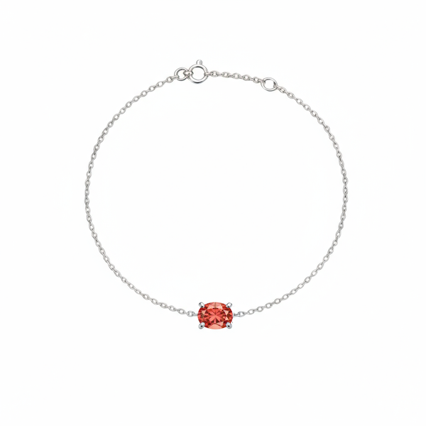 Velara Solitaire Bracelet – Orange Padparadscha Sapphire