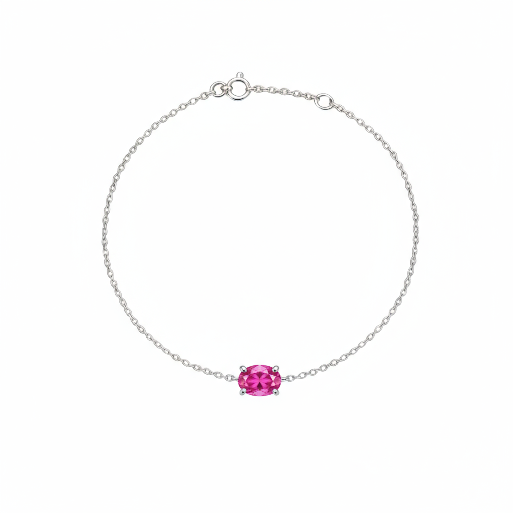 Velara Solitaire Bracelet – Vivid Pink Sapphire