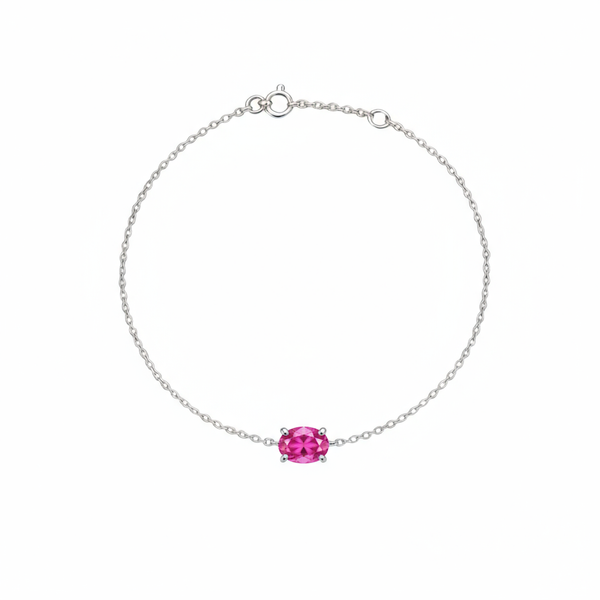 Velara Solitaire Bracelet – Vivid Pink Sapphire