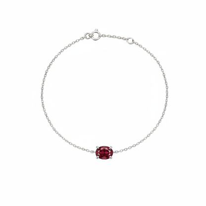 Velara Solitaire Bracelet – Deep Red Garnet