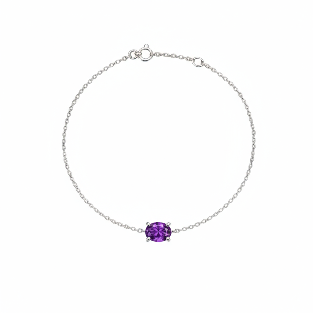 Velara Solitaire Bracelet – Purple Amethyst