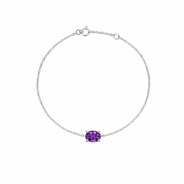 Velara Solitaire Bracelet – Purple Sapphire