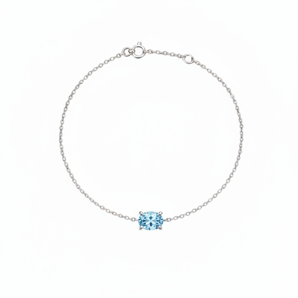 Velara Solitaire Bracelet – Light Blue Aquamarine
