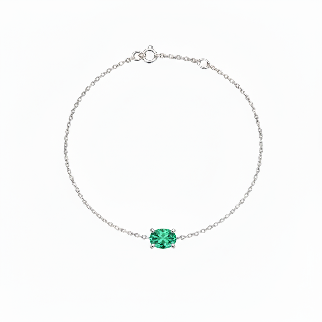 Velara Solitaire Bracelet – Colombian Green Emerald