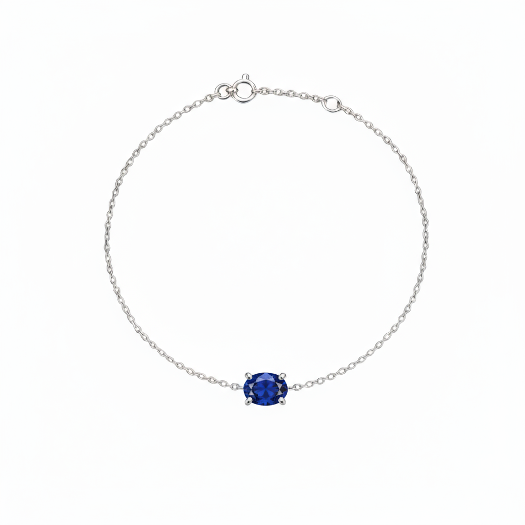 Velara Solitaire Bracelet – Blue Sapphire