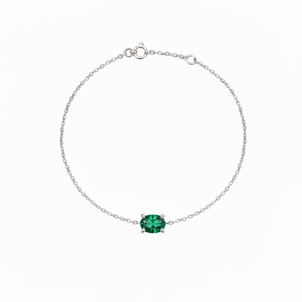 Velara Solitaire Bracelet – Zambian Green Emerald