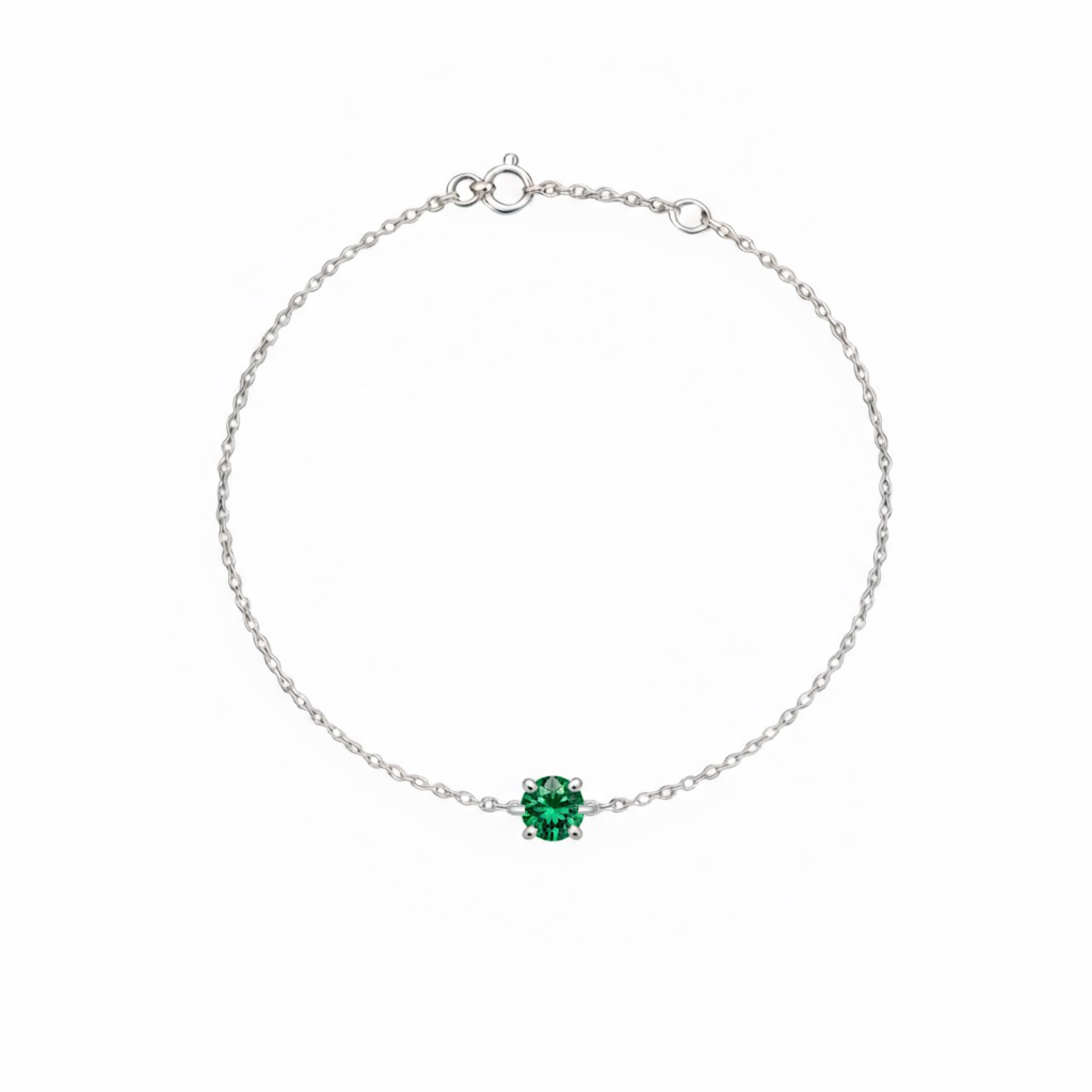 Juno Solitaire Bracelet – Colombian Green Emerald