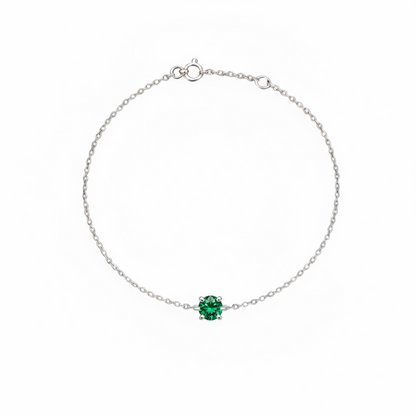 Juno Solitaire Bracelet – Colombian Green Emerald