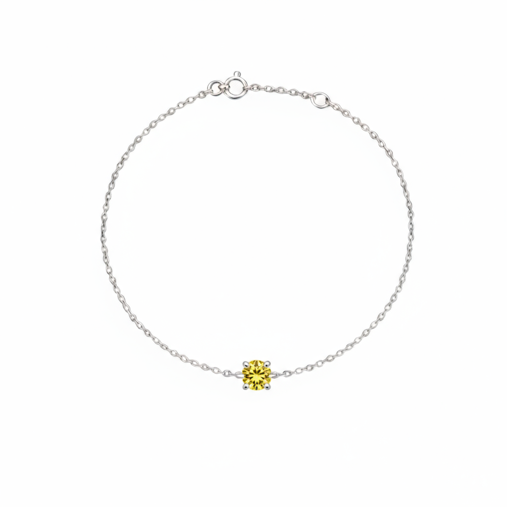 Juno Solitaire Bracelet – Yellow Sapphire