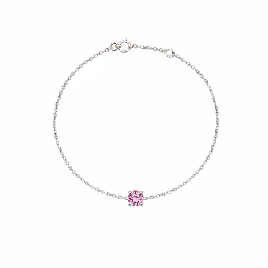 Juno Solitaire Bracelet – Light Pink Sapphire