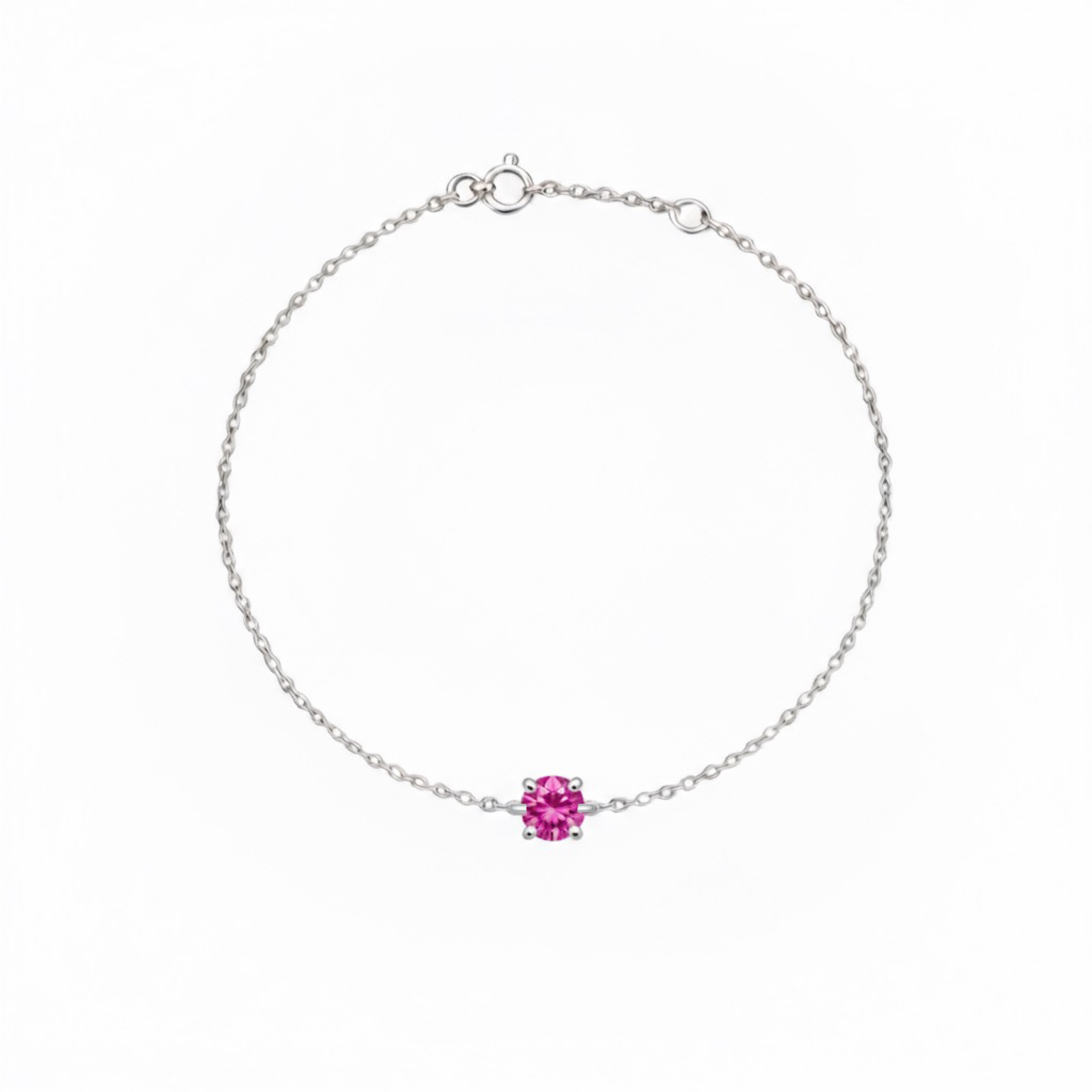 Juno Solitaire Bracelet – Vivid Pink Sapphire