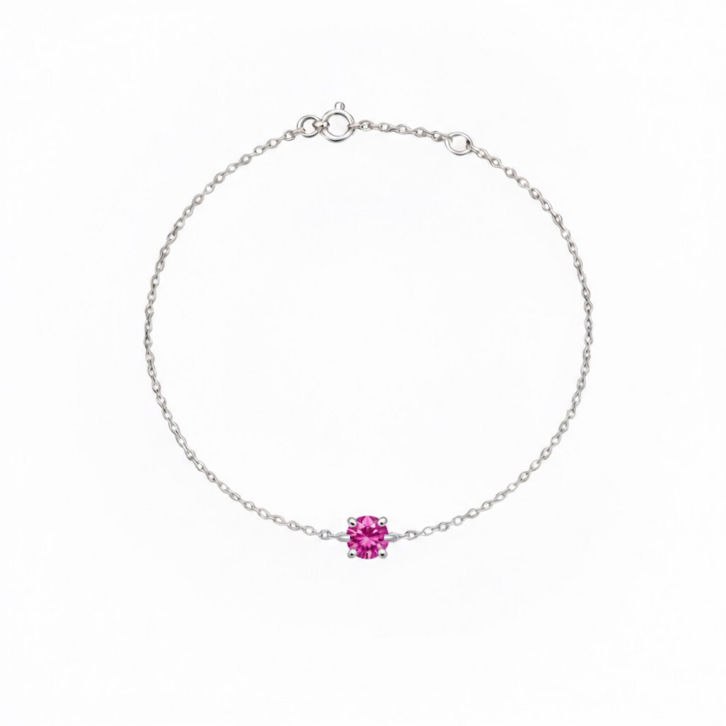 Juno Solitaire Bracelet – Vivid Pink Sapphire