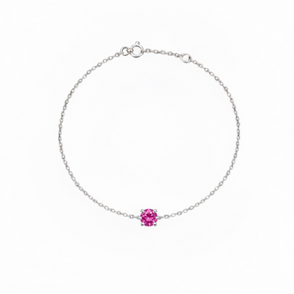 Juno Solitaire Bracelet – Vivid Pink Sapphire