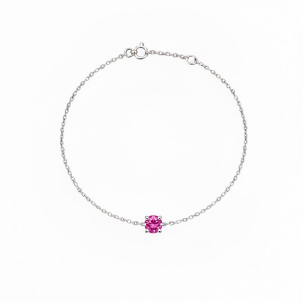 Juno Solitaire Bracelet – Vivid Pink Sapphire