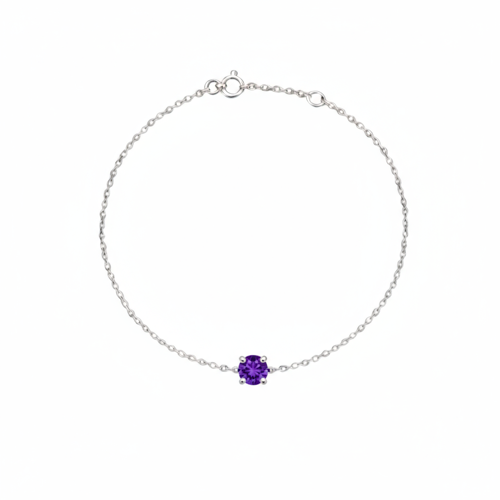 Juno Solitaire Bracelet – Purple Amethyst