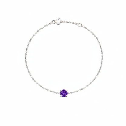 Juno Solitaire Bracelet – Purple Sapphire