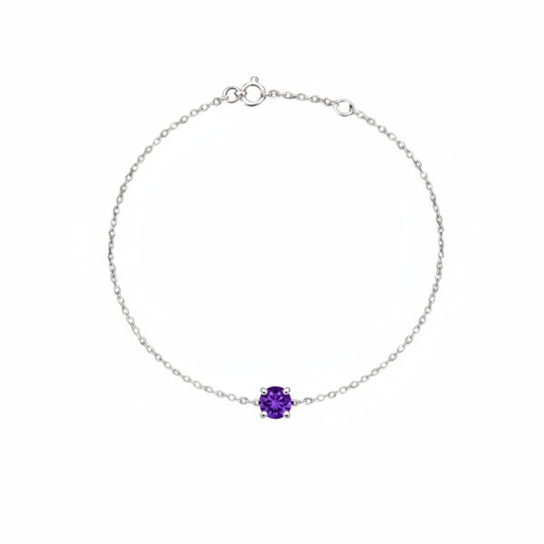 Juno Solitaire Bracelet – Purple Sapphire