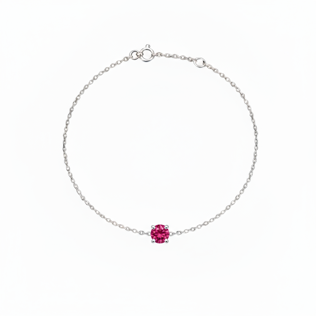Juno Solitaire Bracelet – Orange Padparadscha Sapphire