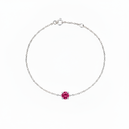 Juno Solitaire Bracelet – Red Ruby