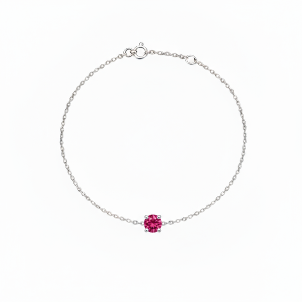 Juno Solitaire Bracelet – Red Ruby