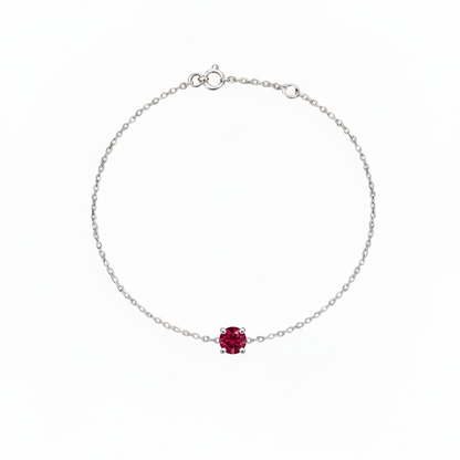 Juno Solitaire Bracelet – Deep Red Garnet