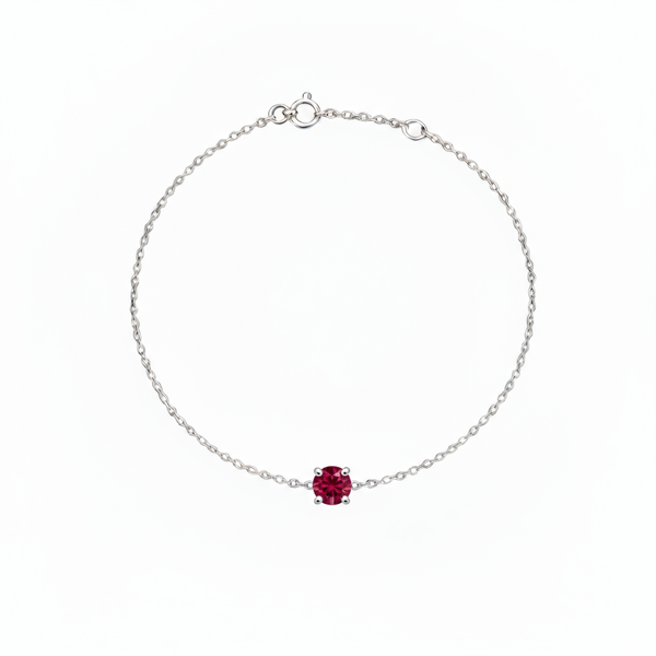 Juno Solitaire Bracelet – Deep Red Garnet