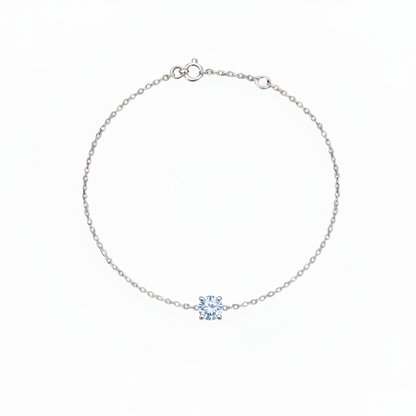 Juno Solitaire Bracelet – Light Blue Aquamarine