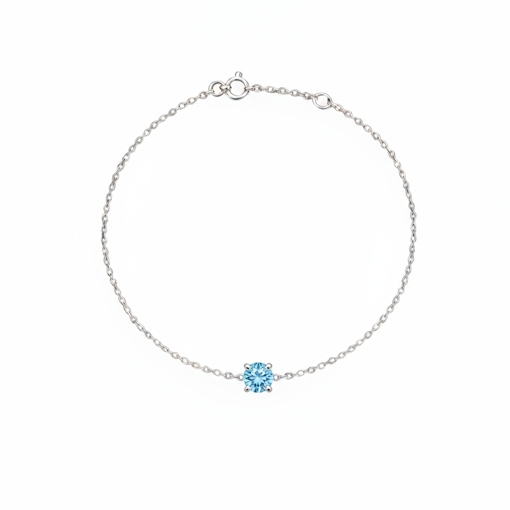 Juno Solitaire Bracelet – Teal Blue Spinel