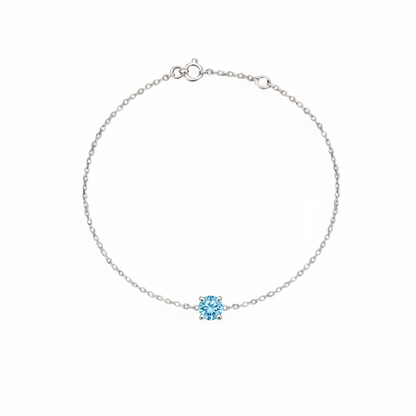 Juno Solitaire Bracelet – Teal Blue Spinel