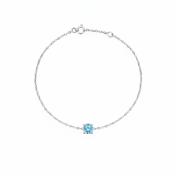 Juno Solitaire Bracelet – Teal Blue Spinel