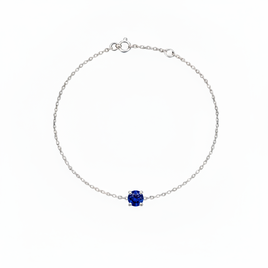 Juno Solitaire Bracelet – Blue Sapphire