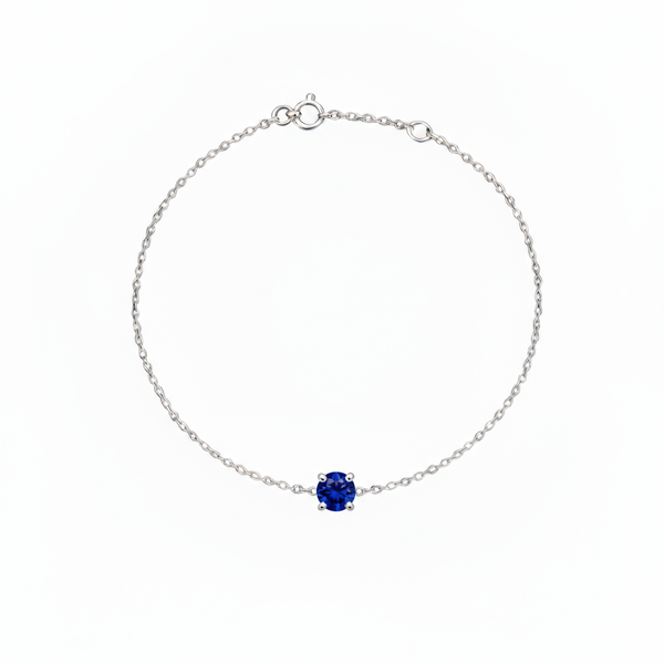 Juno Solitaire Bracelet – Blue Sapphire