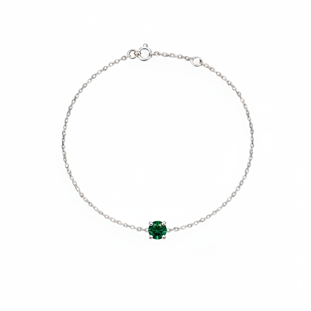 Juno Solitaire Bracelet – Zambian Green Emerald