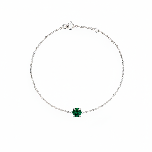 Juno Solitaire Bracelet – Zambian Green Emerald