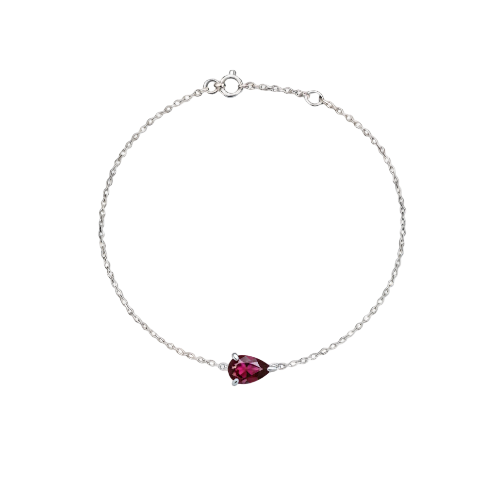 Nova Solitaire Bracelet – Deep Red Garnet