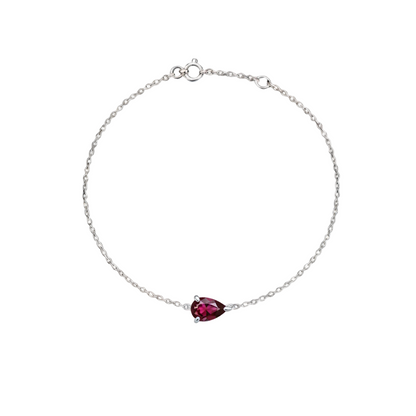 Nova Solitaire Bracelet – Deep Red Garnet