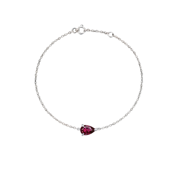 Nova Solitaire Bracelet – Deep Red Garnet