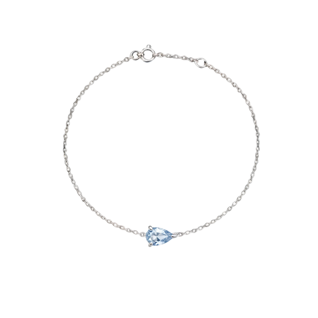 Nova Solitaire Bracelet – Light Blue Aquamarine