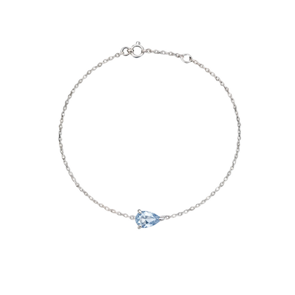 Nova Solitaire Bracelet – Light Blue Aquamarine