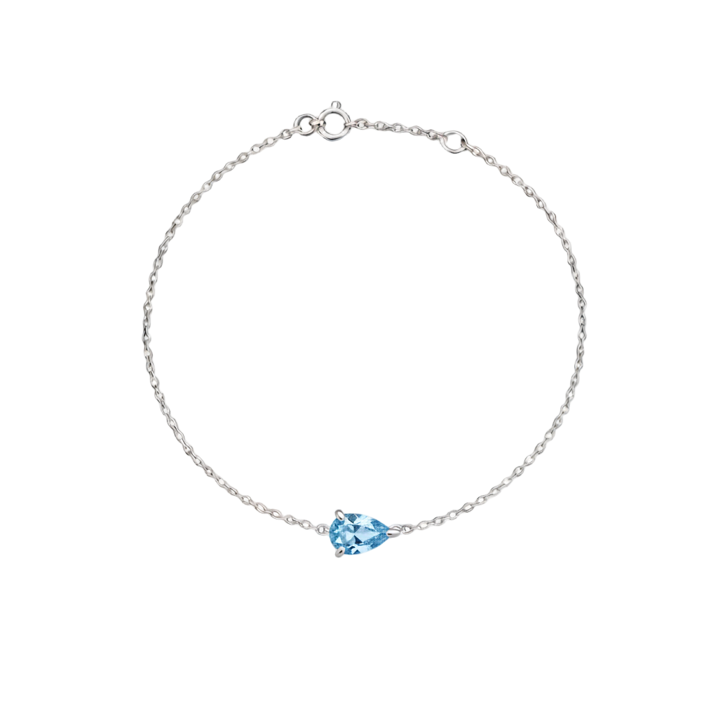 Nova Solitaire Bracelet – Teal Blue Spinel