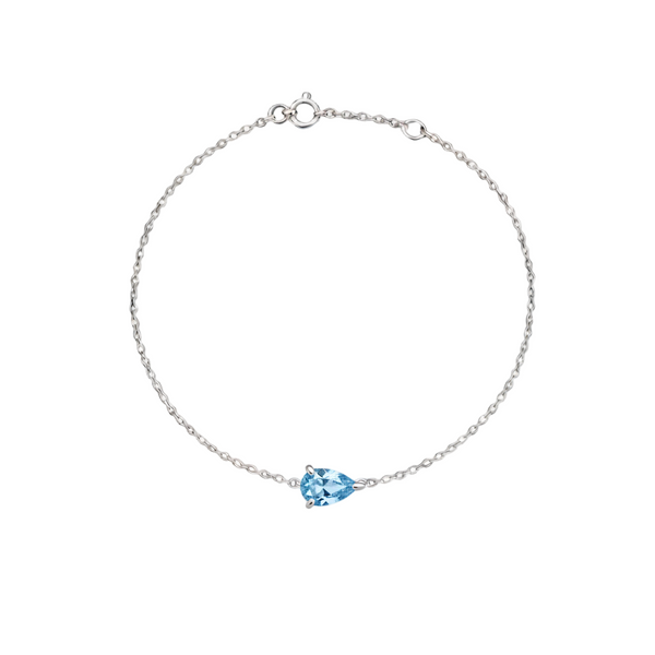 Nova Solitaire Bracelet – Teal Blue Spinel