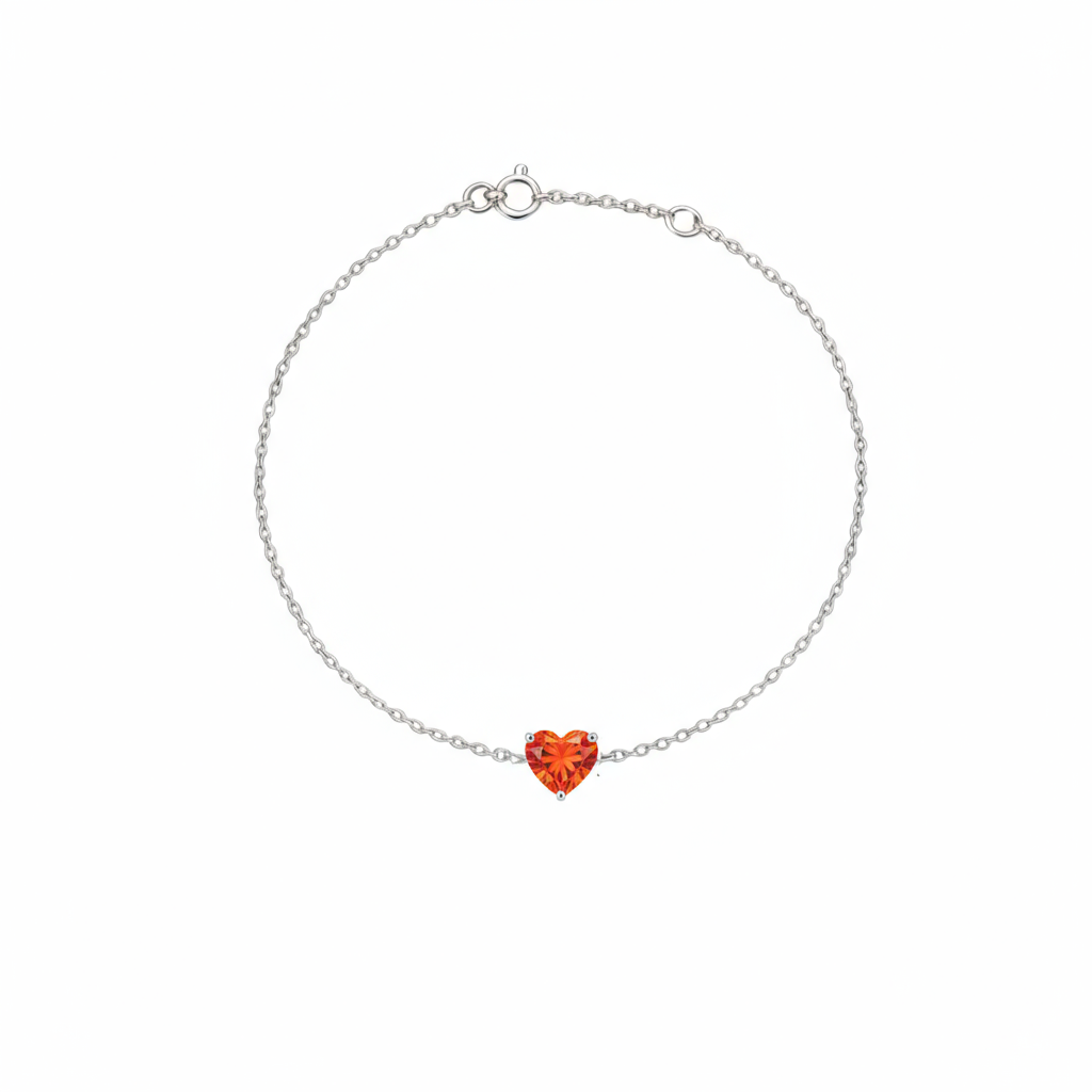 Amore Solitaire Bracelet – Orange Padparadscha Sapphire