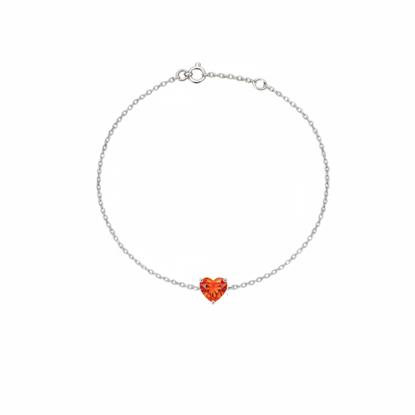 Amore Solitaire Bracelet – Orange Padparadscha Sapphire