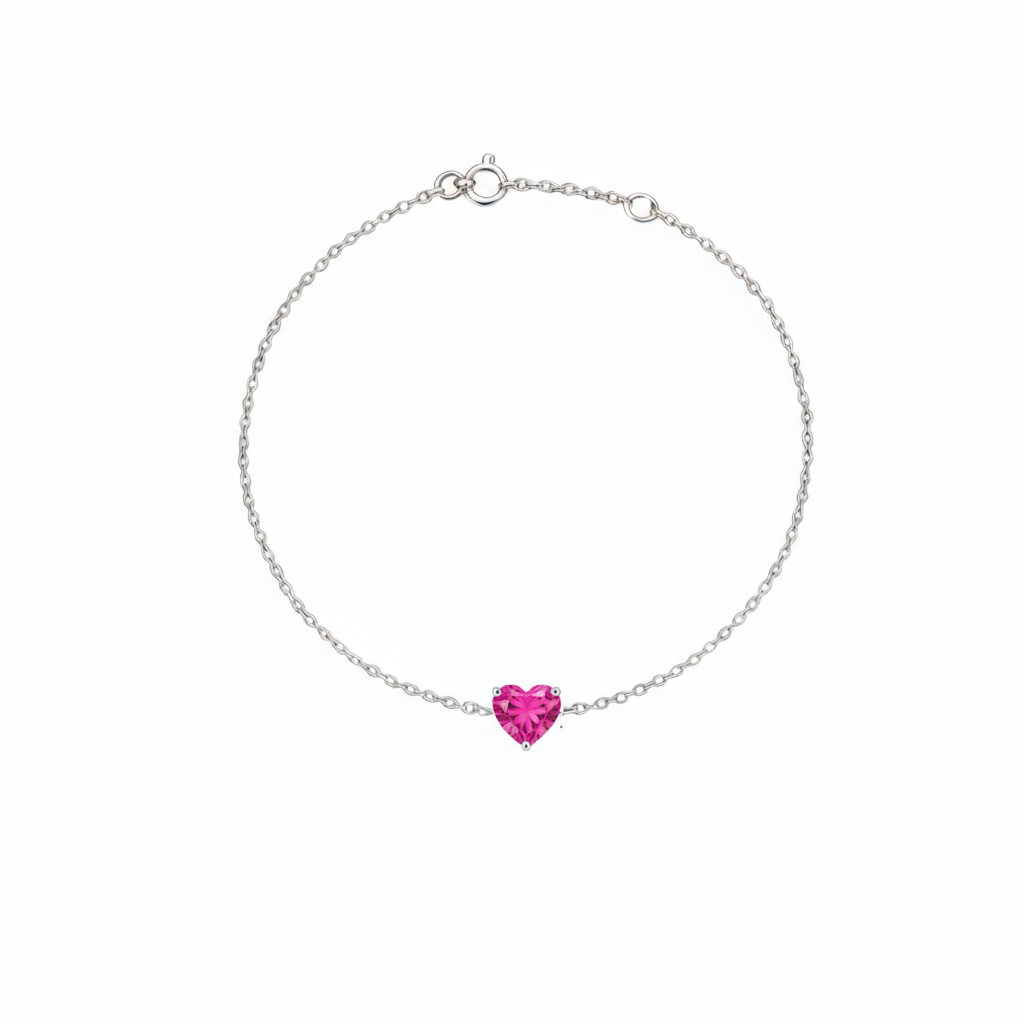 Amore Solitaire Bracelet – Vivid Pink Sapphire
