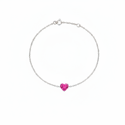 Amore Solitaire Bracelet – Vivid Pink Sapphire