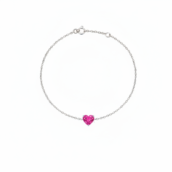 Amore Solitaire Bracelet – Vivid Pink Sapphire