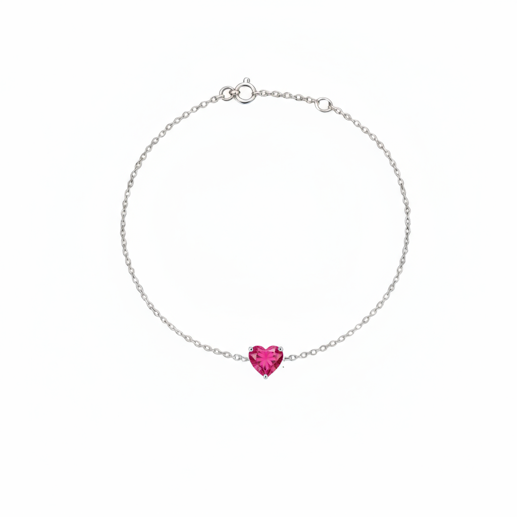 Amore Solitaire Bracelet – Red Ruby